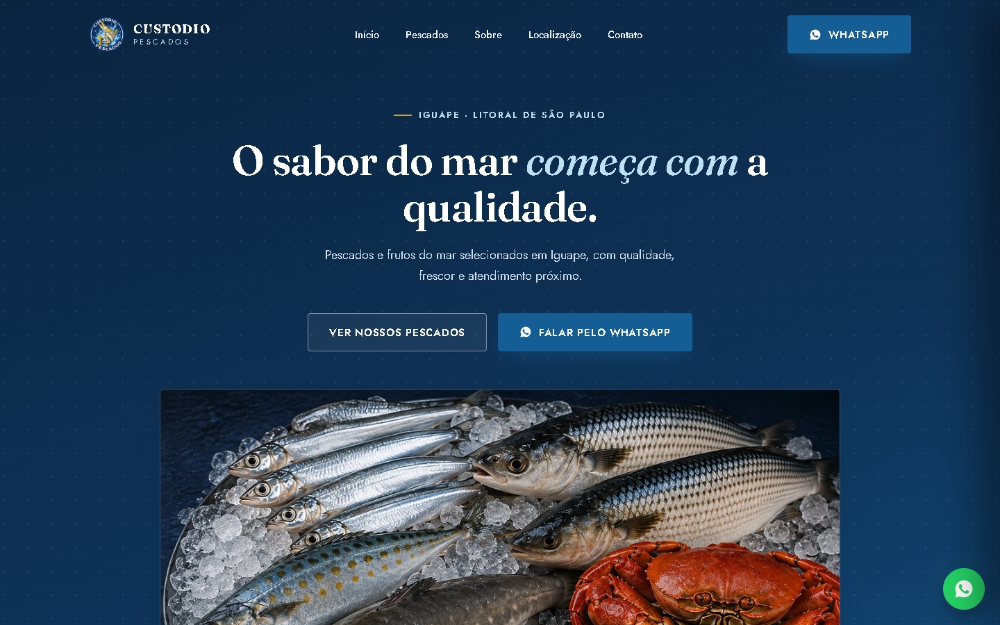 Custodio Pescados website home page